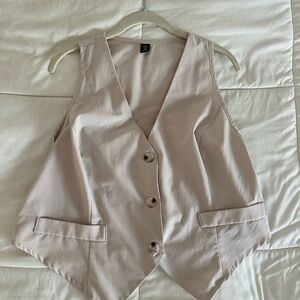 SHEIN Cream Button-Up Vest